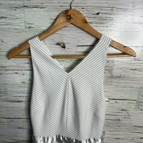 Banana Republic White striped silver Sheath Midi Dress size 2 - Picture 3 of 7